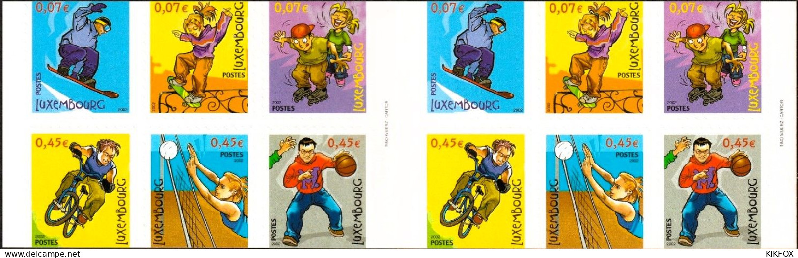 Luxembourg , Luxemburg , 2002,  Mi 1564 - 1569, MH CARNET, BOOKLET, FUN SPORTS, POSTFRISCH - Carnets