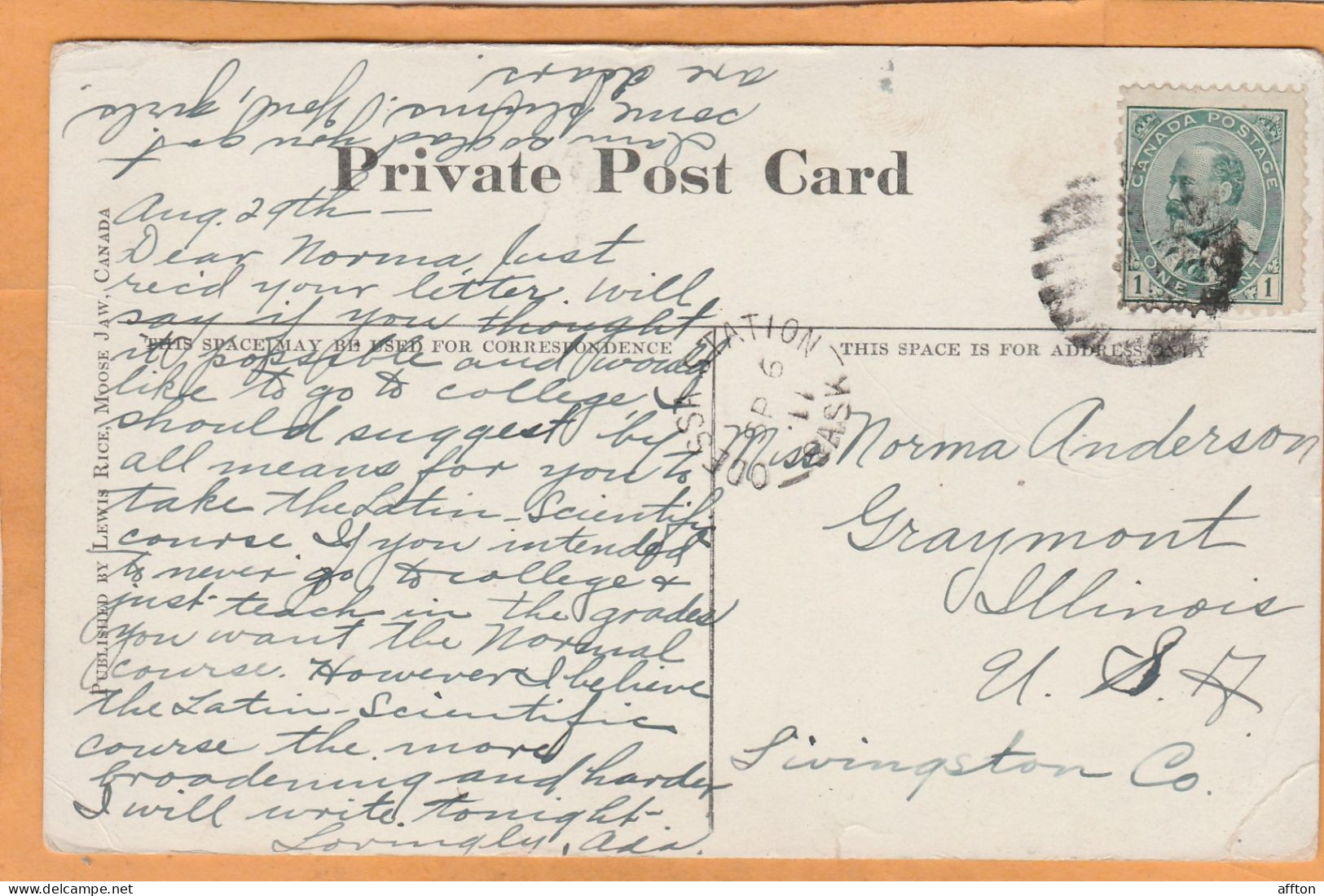 Moose Jaw Saskatchewan Canada Old Postcard - Other & Unclassified