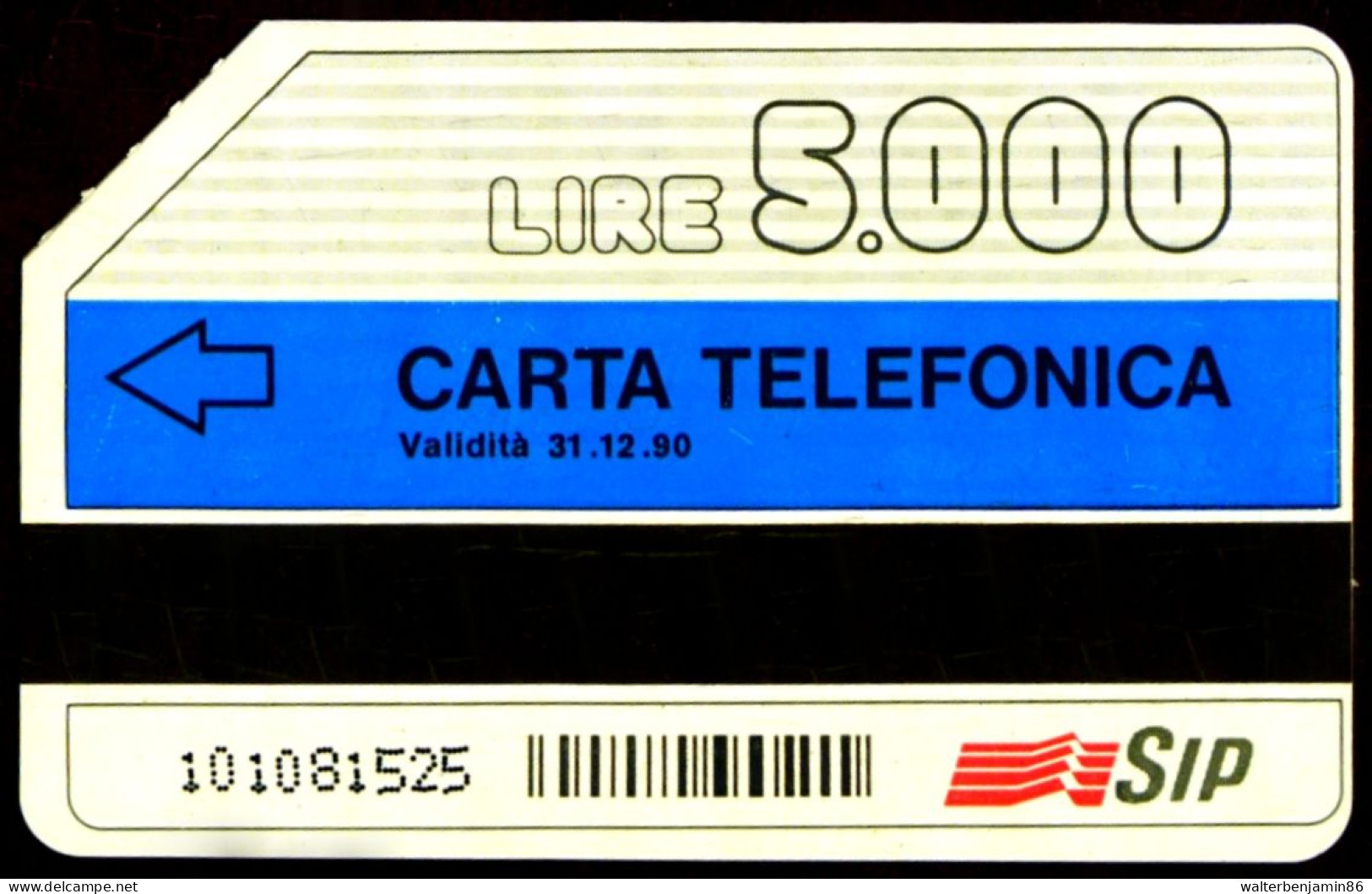 G 23 A C&C 1120 A SCHEDA TELEFONICA USATA FASCE 31.12.90 5000 L LOT 101 PIK VARIANTE STRISCE 2^A QUAL - [3] Errores & Variedades