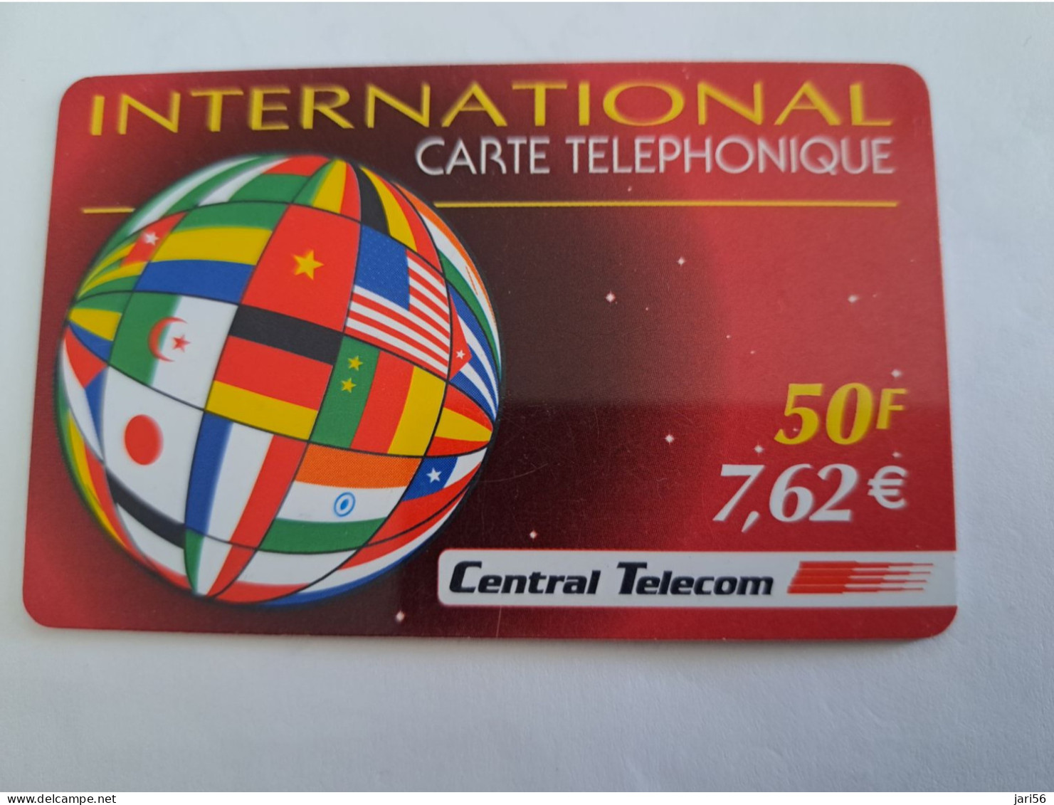 FRANCE/FRANKRIJK  /50  UNITS/  CENTRAL TELECOM  / COUNTRY FLAGS/ PREPAID  USED    ** 14669** - Mobicartes: Móviles/SIM)