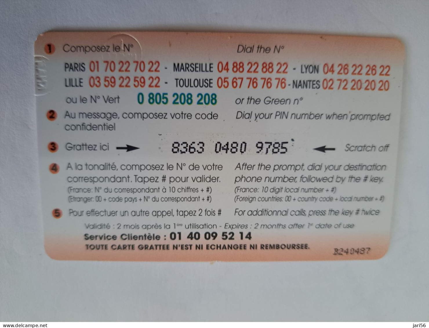 FRANCE/FRANKRIJK  / 100 U  /  HELLO MONDE / SATTELITES   / WORLD GLOBE / PREPAID  USED    ** 14672** - Nachladekarten (Handy/SIM)