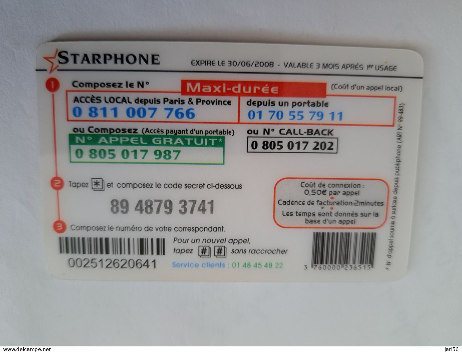 FRANCE/FRANKRIJK  / € 7,50   / STARPHONE /SOLEIL COMORES MADAGASCAR MAURICE / PREPAID  USED    ** 14678** - Mobicartes (GSM/SIM)