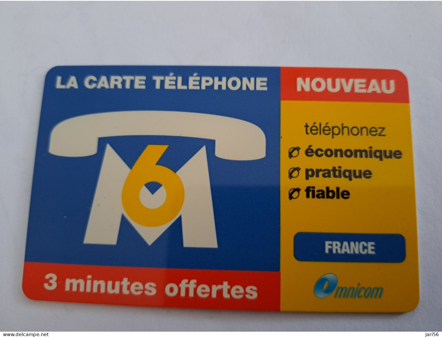 FRANCE/FRANKRIJK  / 3 MIN  / OMNICOM/ CARTE TELEPHONE  / PREPAID  USED    ** 14680** - Voorafbetaalde Kaarten: Gsm