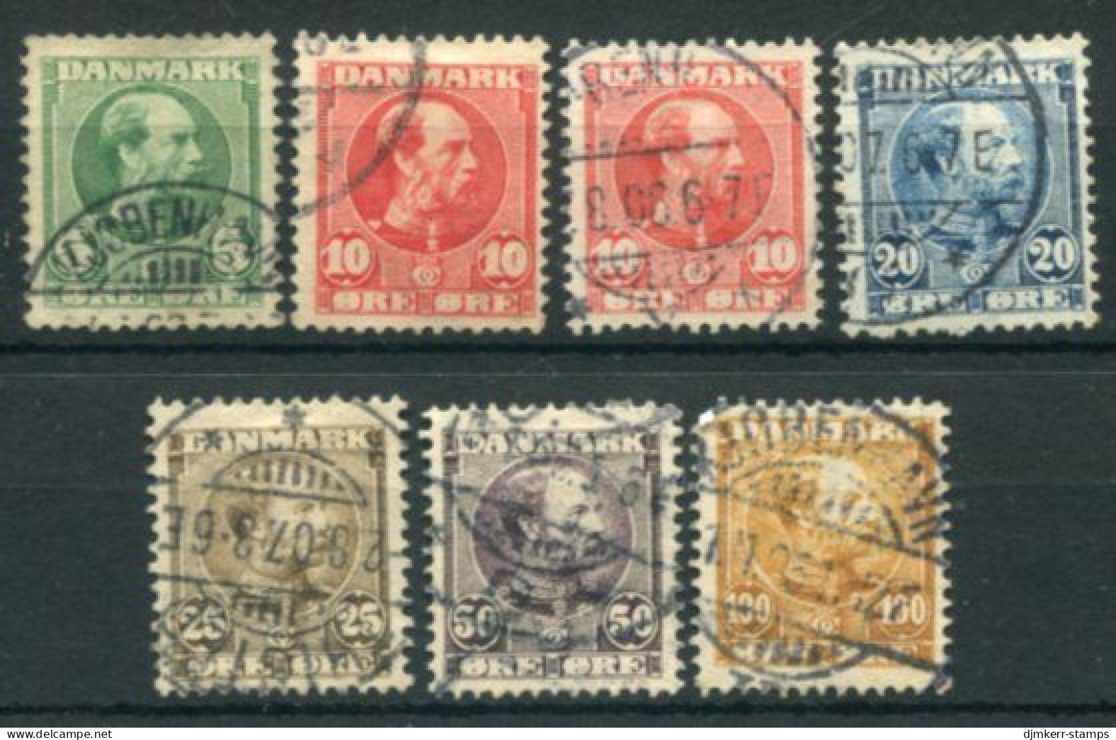 DENMARK 1904-06 Christian IX Definitive  Used.  Michel 47-52, 48 II - Used Stamps