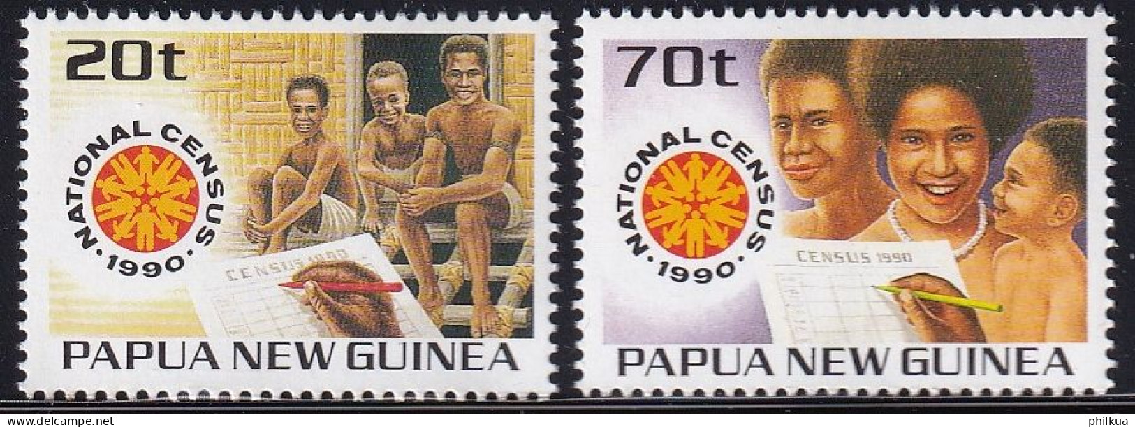 MiNr. 614 - 615 Papua-Neuguinea 1990, 2. Mai. Volkszählung - Postfrisch/**/MNH - Papua New Guinea