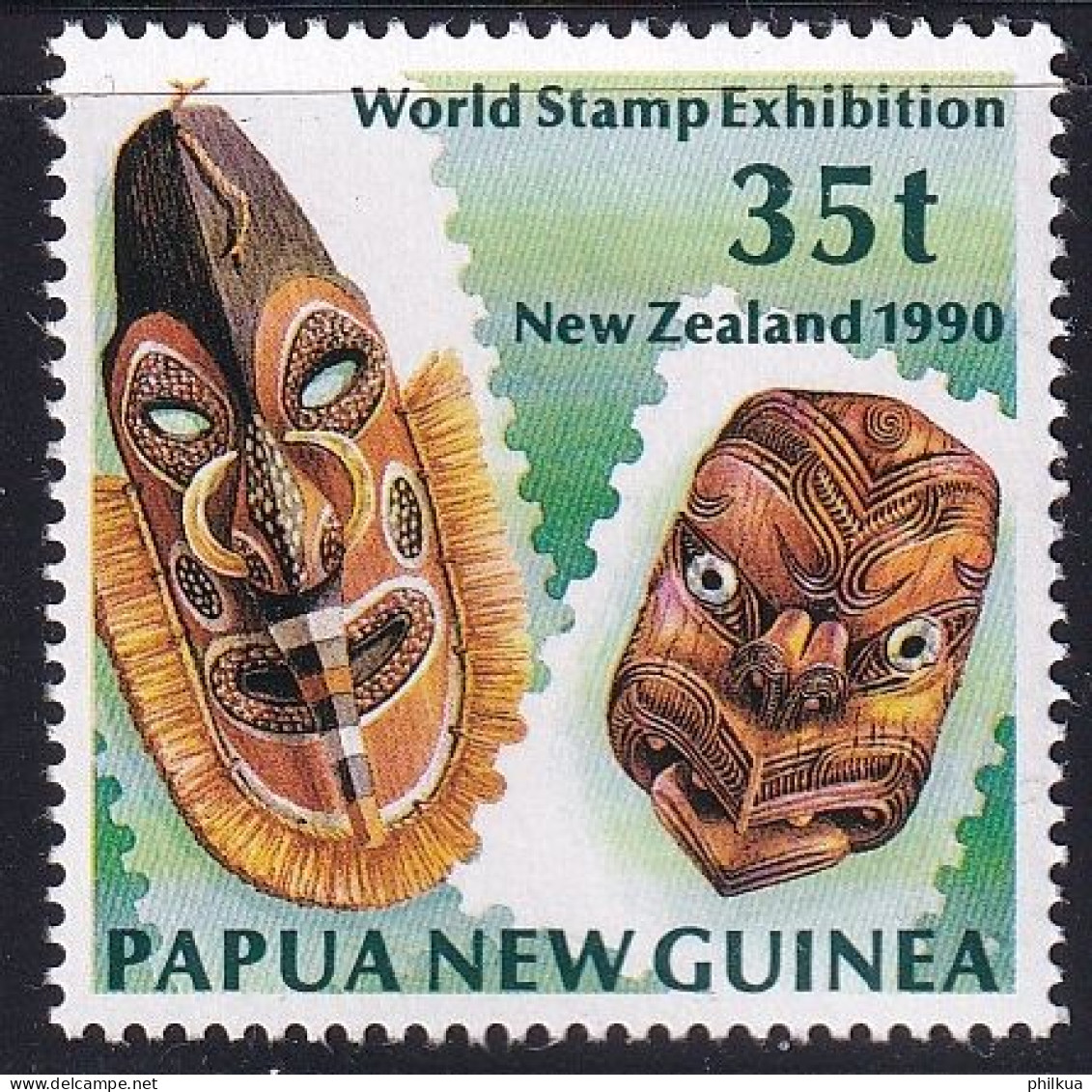MiNr. 622 Papua-Neuguinea 1990, 24. Aug. Internationale Briefmarkenausstellung NEW ZEALAND ’90, Auc- Postfrisch/**/MNH - Papua New Guinea