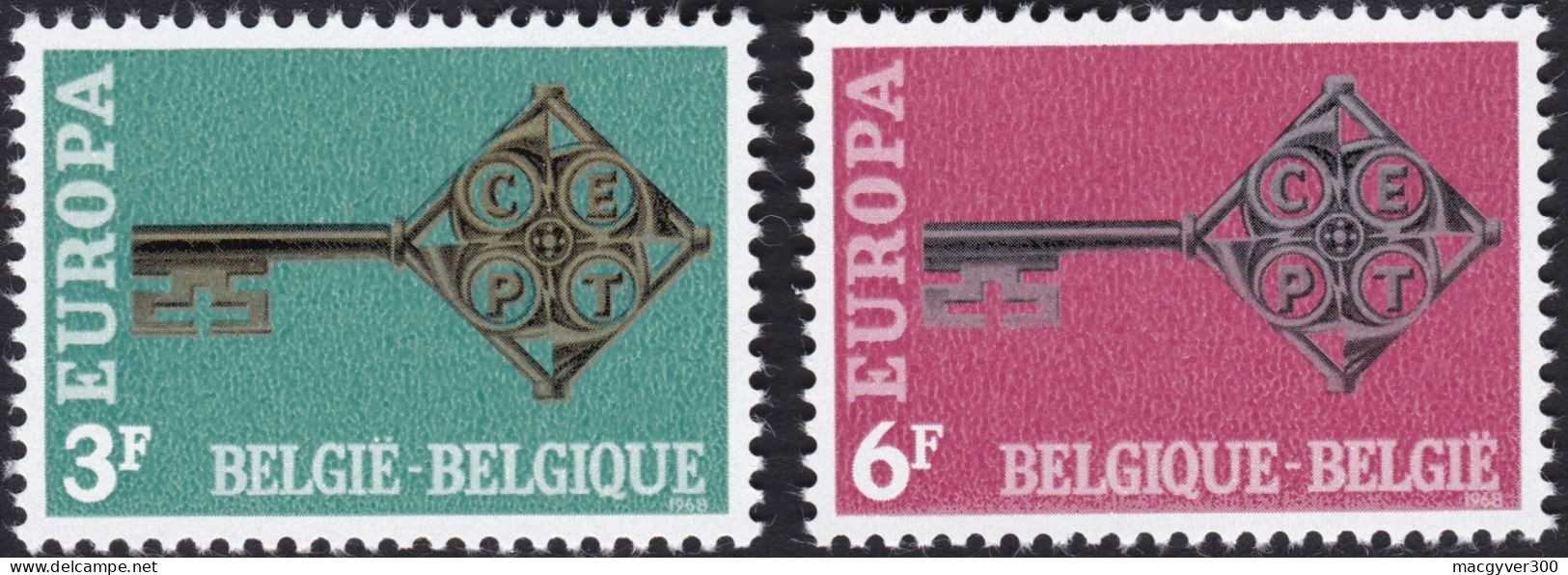 BELGIQUE, 1968, EUROPA ( COB 1452-1453**) - 1968