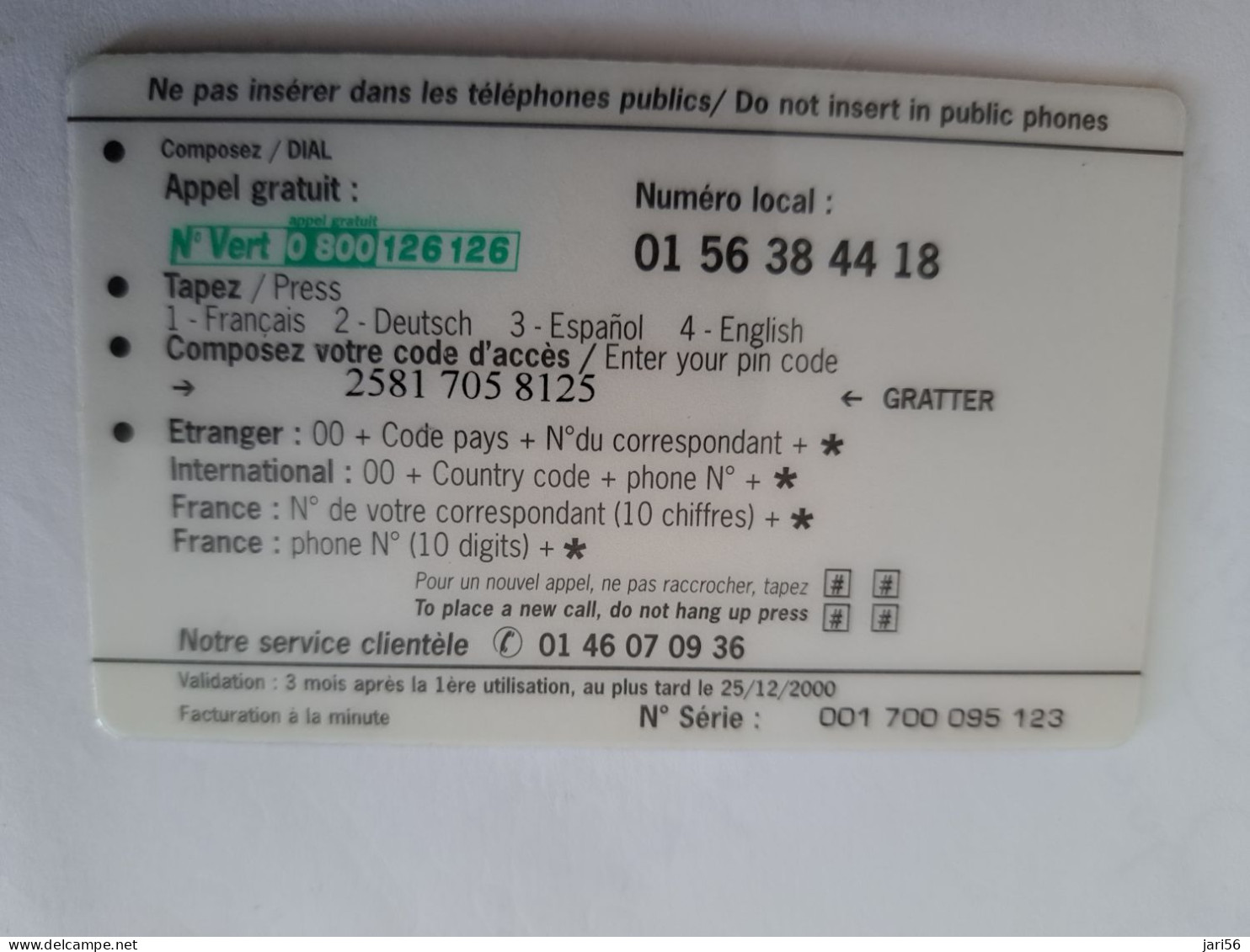 FRANCE/FRANKRIJK  / FR 100 GNANAM/ PHONEPASS        / PREPAID  USED    ** 14691** - Mobicartes (GSM/SIM)