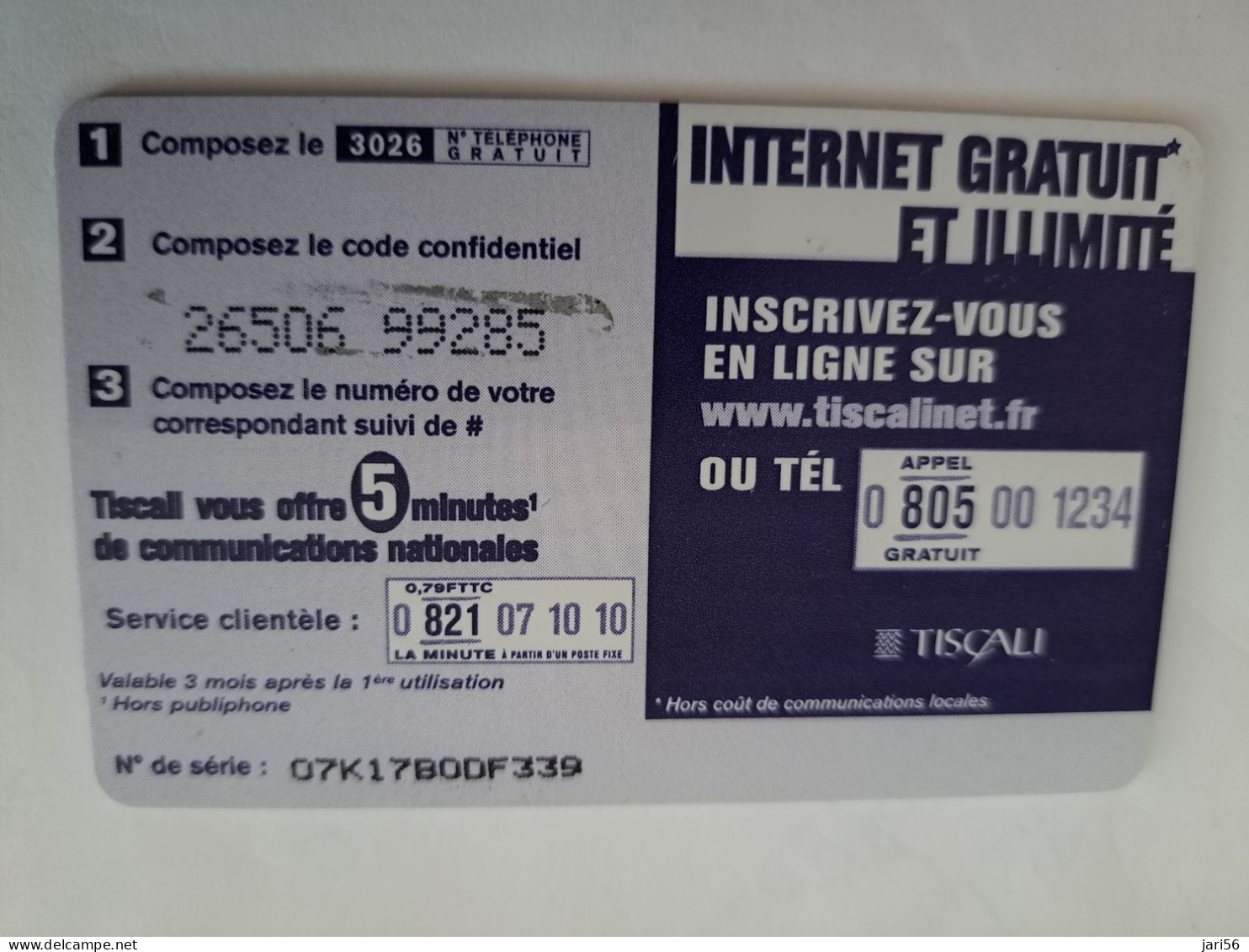 FRANCE/FRANKRIJK  / 5 MINUTES/ CARTE A STUCE         / PREPAID  USED    ** 14693** - Mobicartes (GSM/SIM)