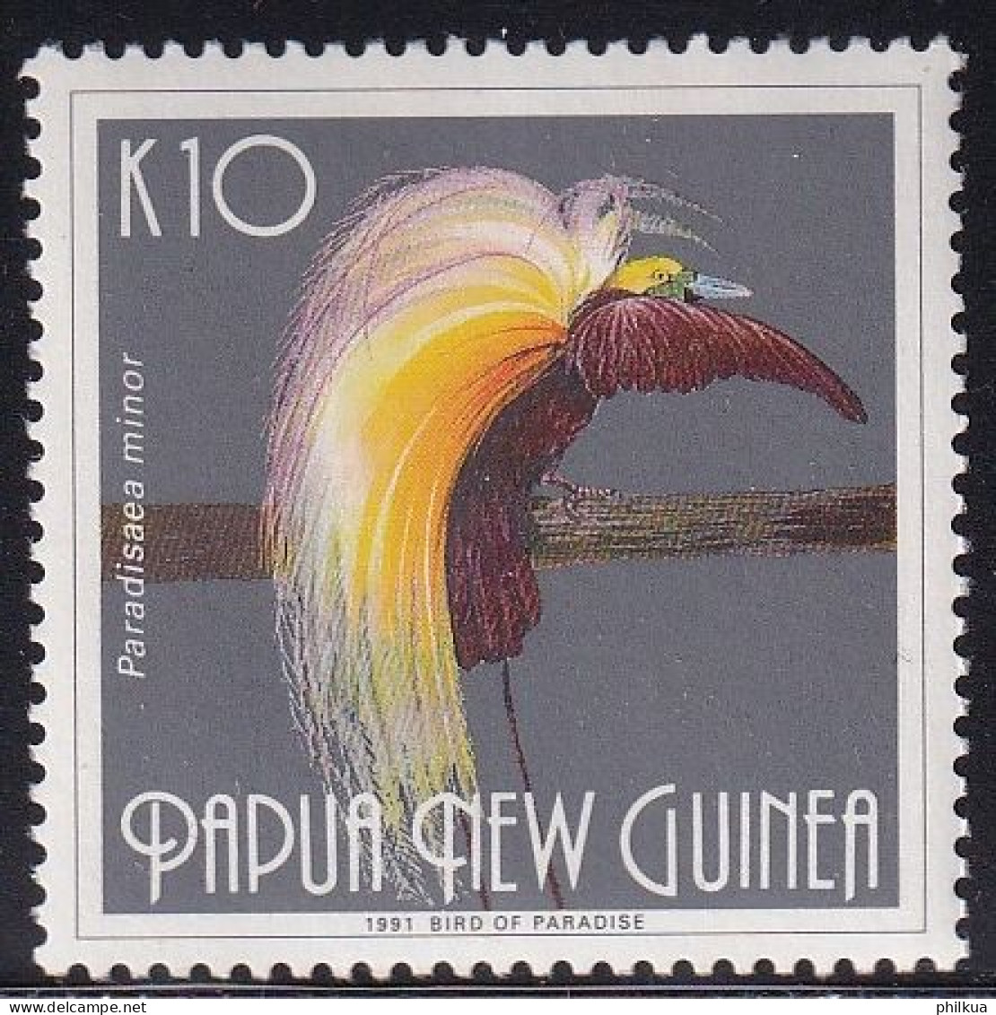 MiNr. 635 Papua-Neuguinea 1991, 1. Mai. Freimarke: Paradiesvögel - Postfrisch/**/MNH - Papua New Guinea