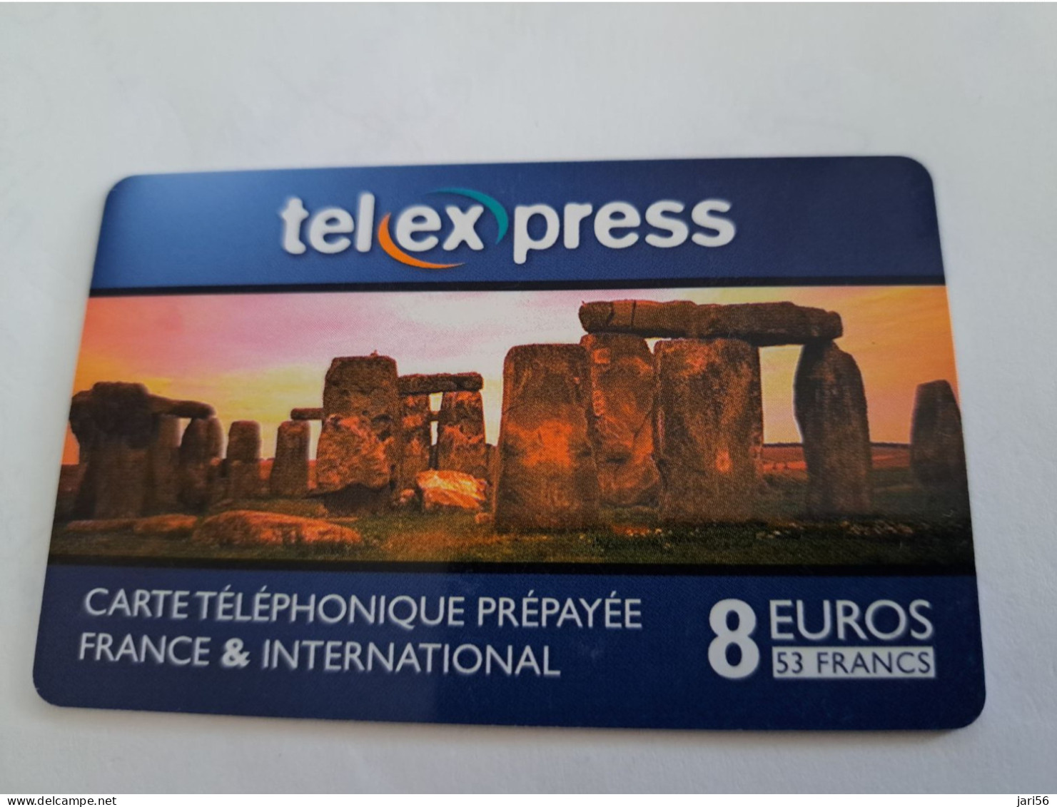 FRANCE/FRANKRIJK  / € 8,00 / TELEX PRESS /  STONEHENGE         / PREPAID  USED    ** 14697** - Voorafbetaalde Kaarten: Gsm