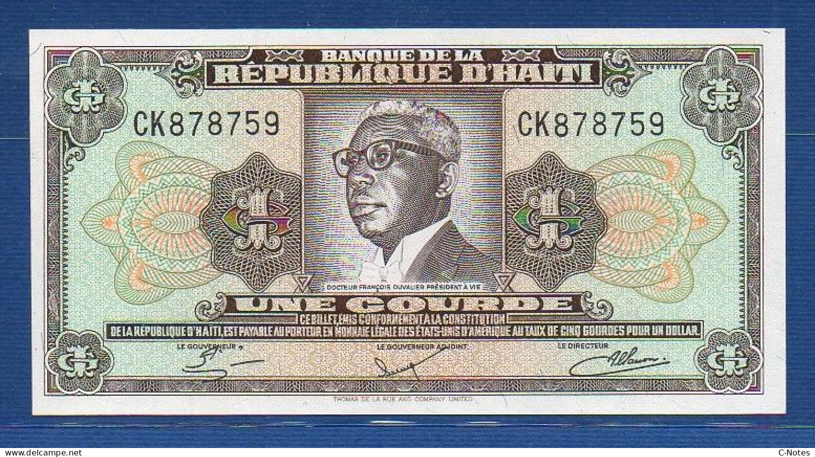 HAITI - P.239 – 1 Gourde ND (1984 -1985) UNC, S/n CK878759 - Haïti