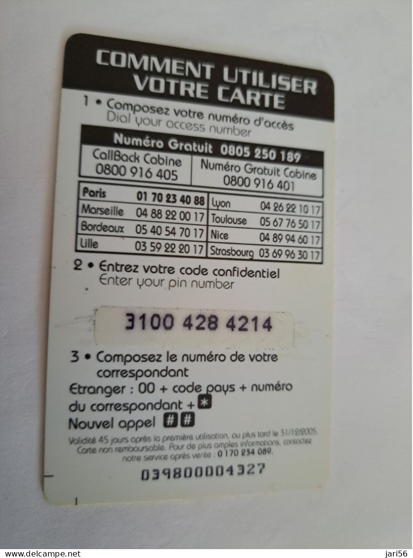 FRANCE/FRANKRIJK  / € 7,5,- / CALL WORLD/ EARTH GLOBE     / PREPAID  USED    ** 14704** - Mobicartes: Móviles/SIM)