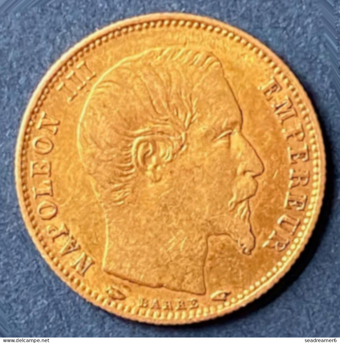 1 Pièce 5 FRANCS OR NAPOLÉON III  PETIT MODULE TRANCHE CANNELÉE 1854 PARIS A TB+ - 5 Francs (or)