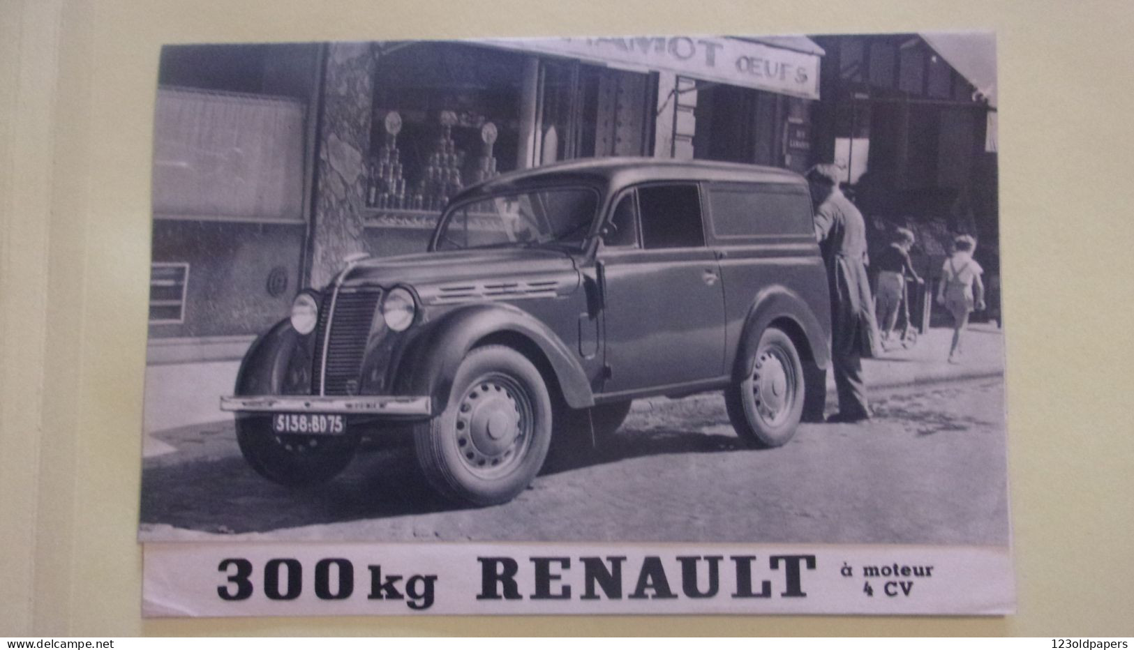 Ancien Dépliant Publicitaire Original Automobile RENAULT 4CV 300KG  BREAK FOURGONNETTE - Auto's