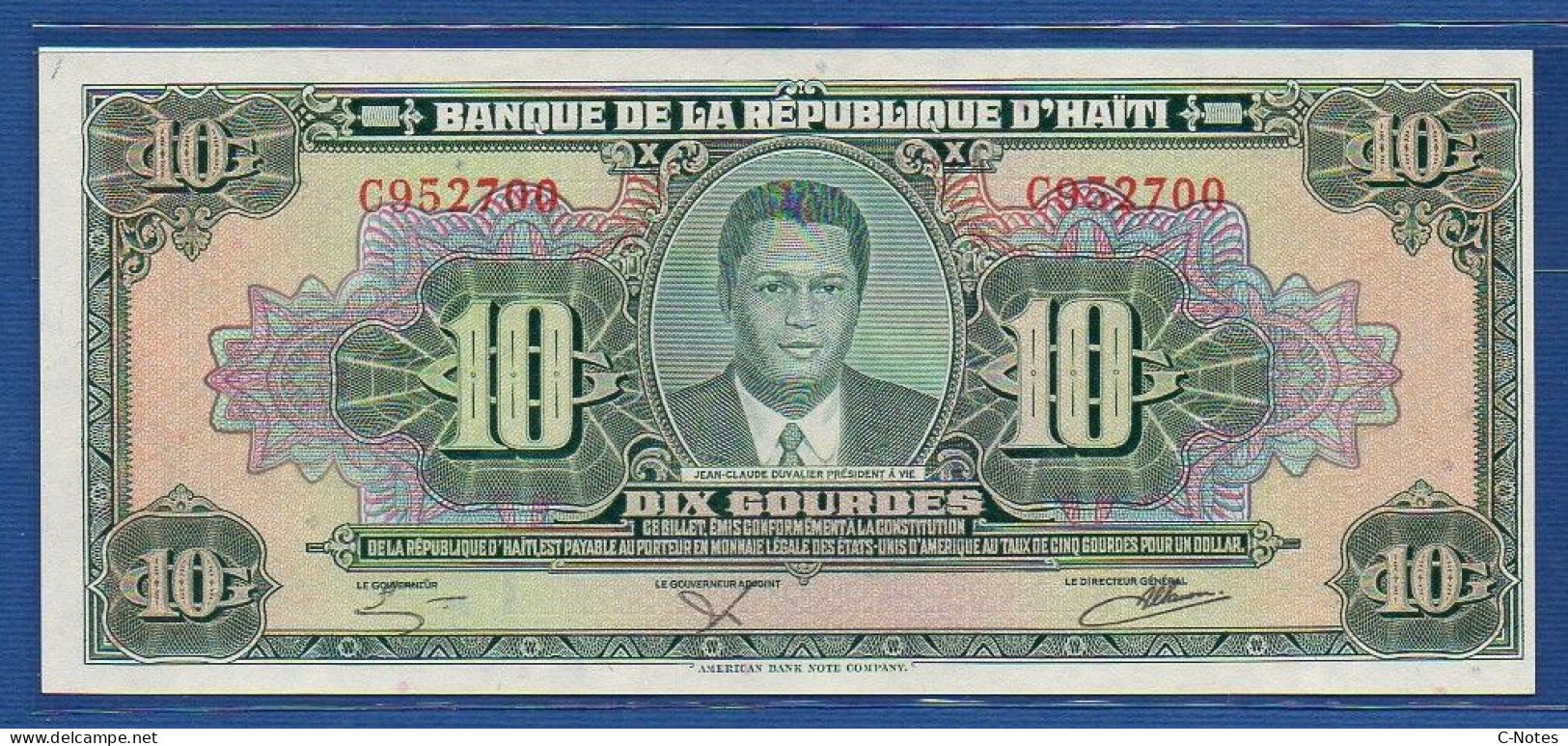 HAITI - P.242 – 10 Gourdes ND (1984 - 1985) UNC, S/n C9522700 - Haiti