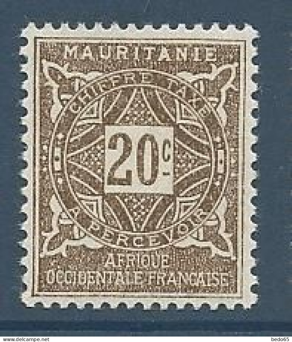 MAURITANIE TAXE N° 20 NEUF*  CHARNIERE  Hinge  / MH - Autres & Non Classés