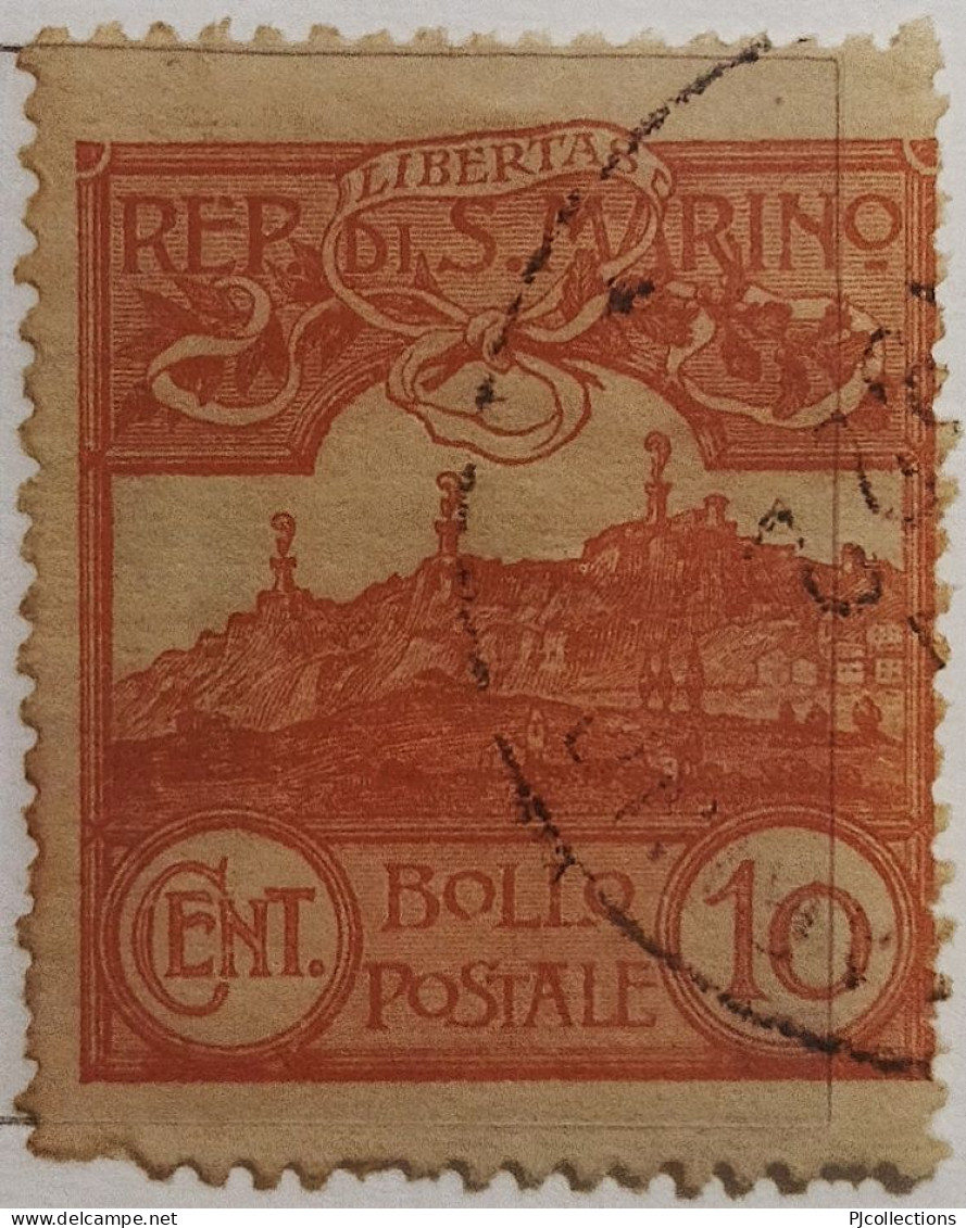 5025- SAN MARINO 1921 VEDUTE 10c - VIEWS 10c USATO - USED - Used Stamps