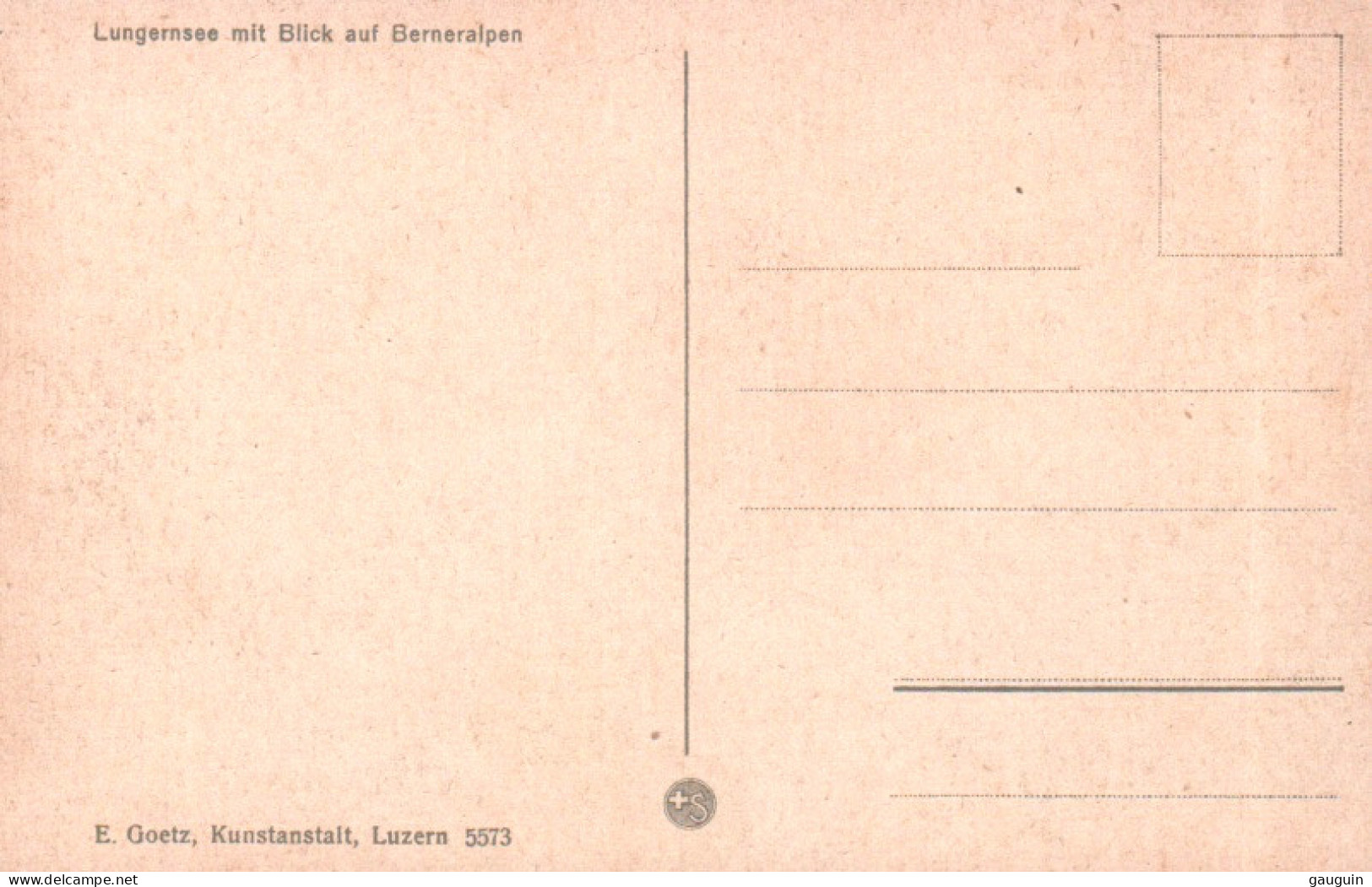 CPA - LUNGERNSEE Mit Blick Auf Berneralpen - Edition E.Goetz - Lungern