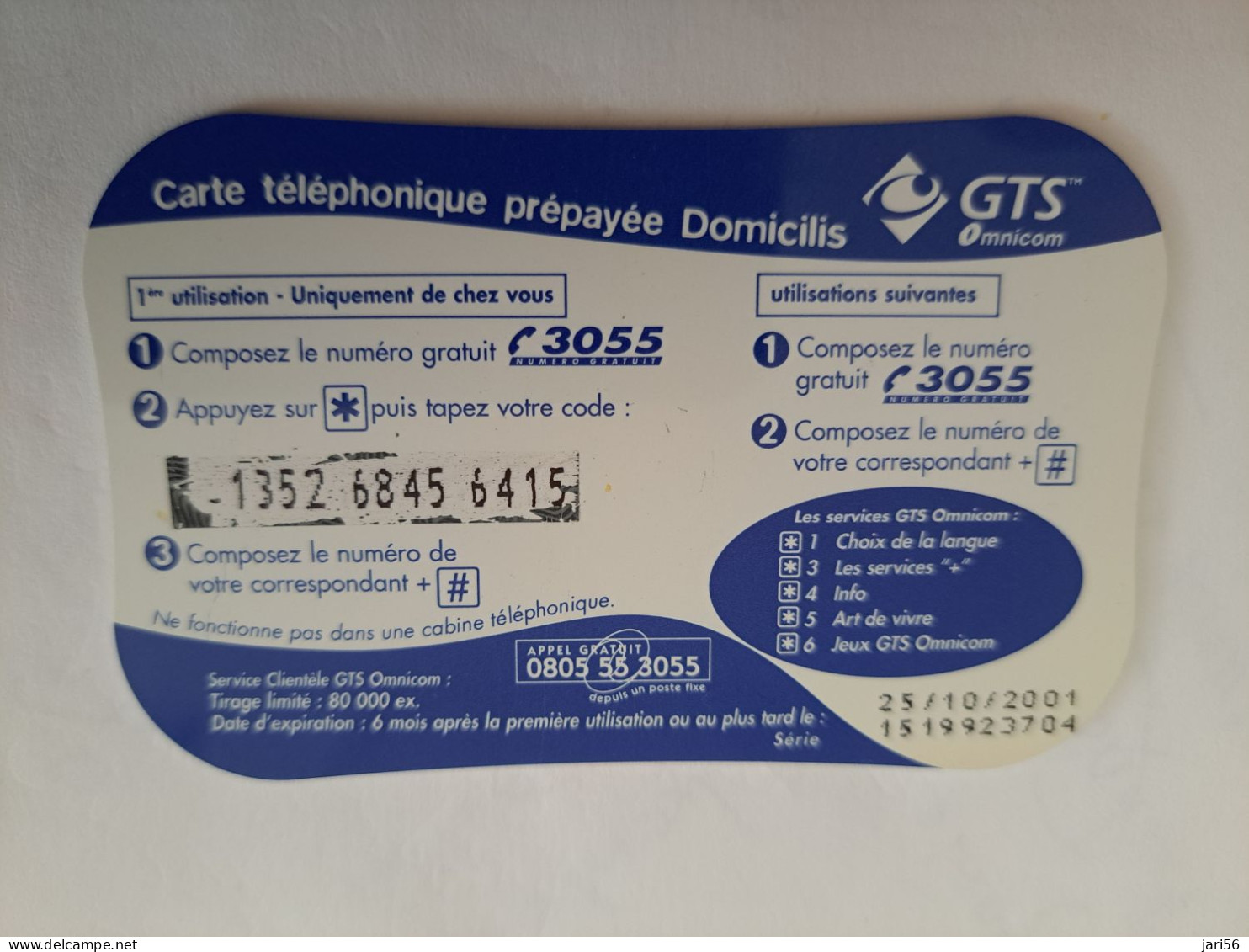 FRANCE/FRANKRIJK  / 50 FR/ GTS/OMNICOM/ DIFF SHAPE     / PREPAID  USED     ** 14715** - Mobicartes: Móviles/SIM)