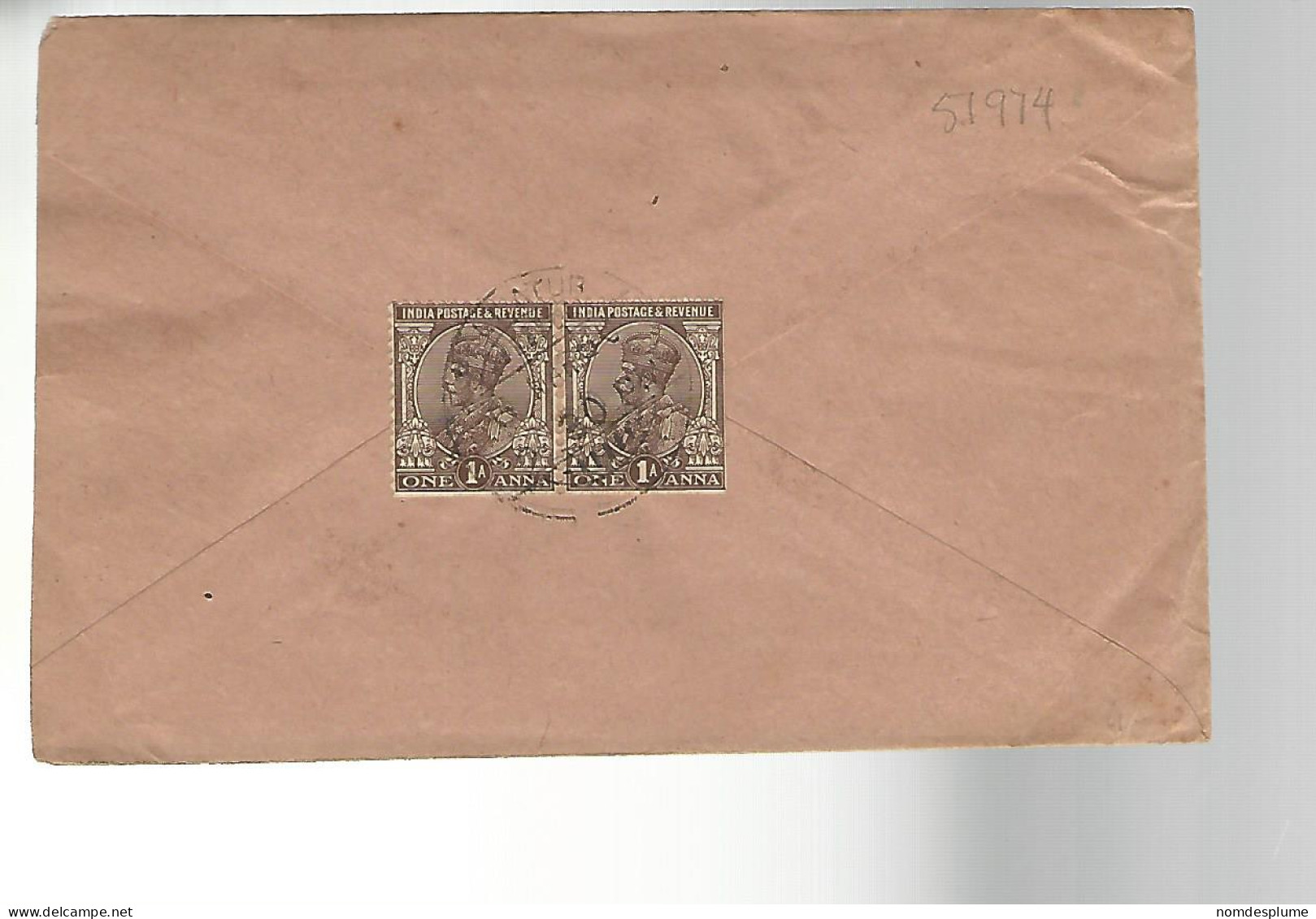 51974 ) Cover India Postmark   - Omslagen