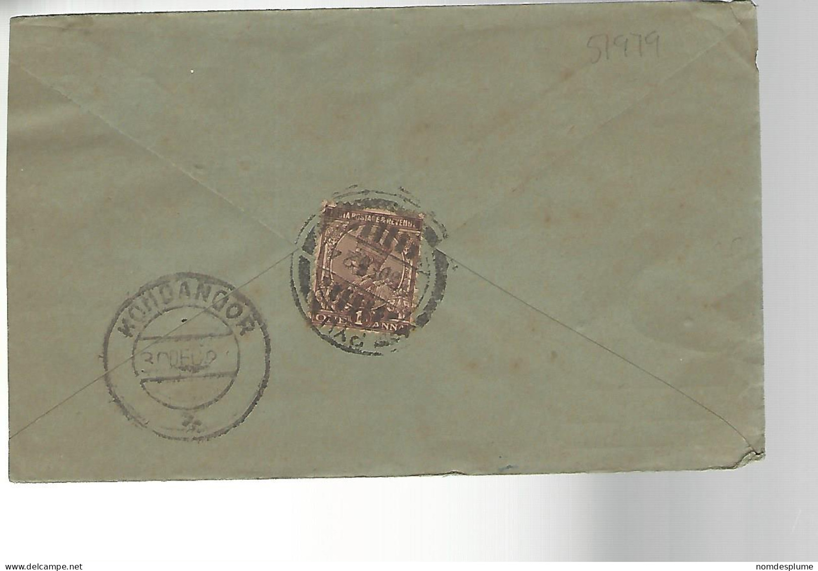 51979 ) Cover India Postmark Kondanoor  - Buste