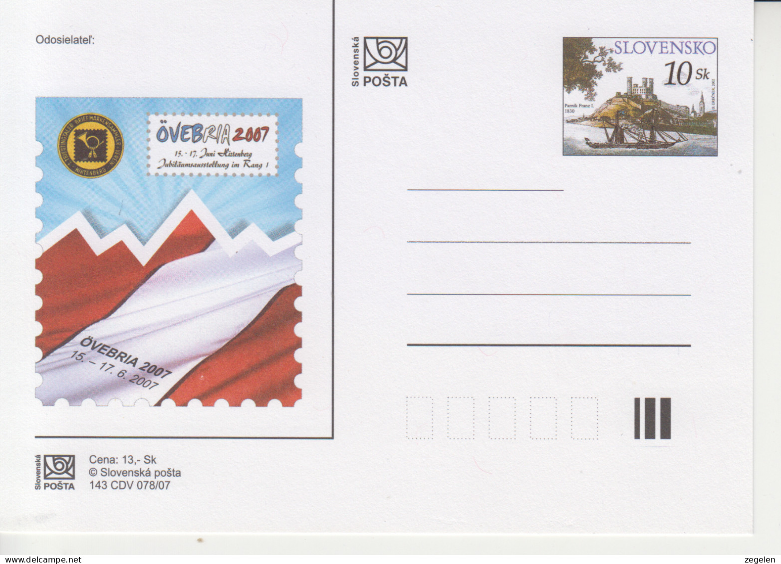 Slowakije Ongebruikte Postkaart CDV144 - Cartes Postales