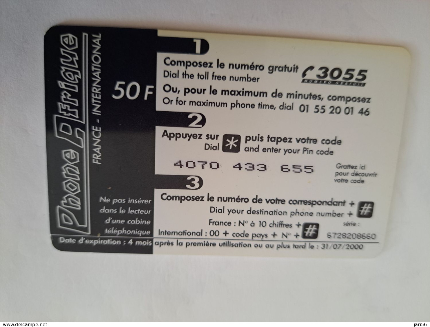 FRANCE/FRANKRIJK  / 75 UNITS/ PHONE AFRIQUE/ MAN ON EARTH GLOBE    / PREPAID  USED       ** 14719** - Mobicartes (GSM/SIM)