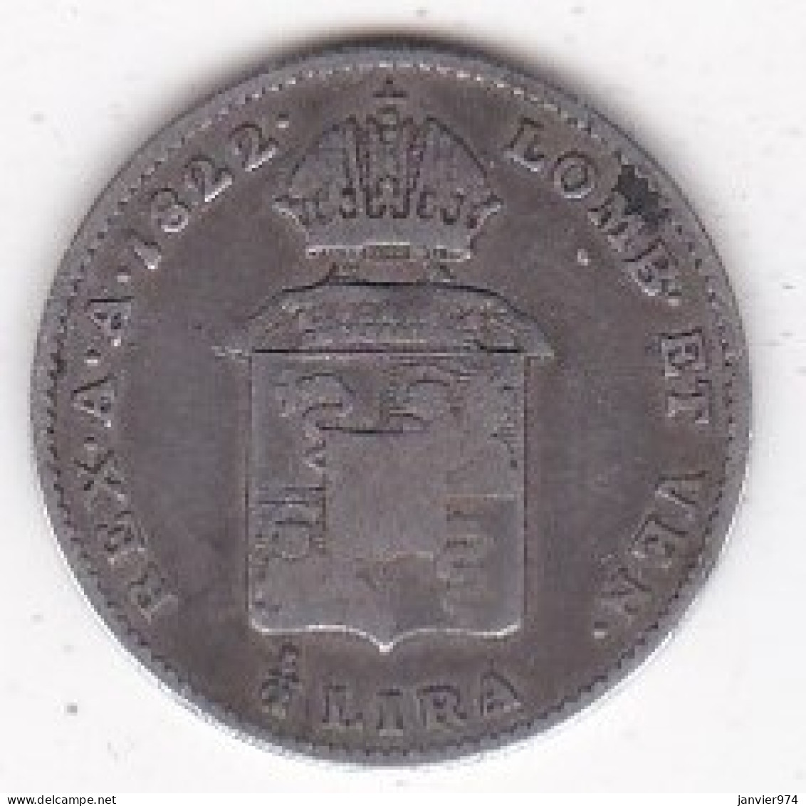 Lombardo-Veneto. 1/2 Lira 1822 M Milano, Francesco I, En Argent - Lombardien-Venezia