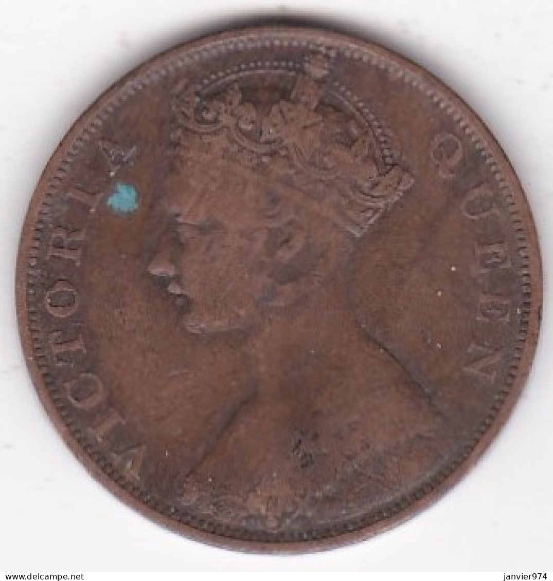 Hong Kong . 1 Cent 1865. Victoria. Bronze . KM# 4.1 - Hong Kong