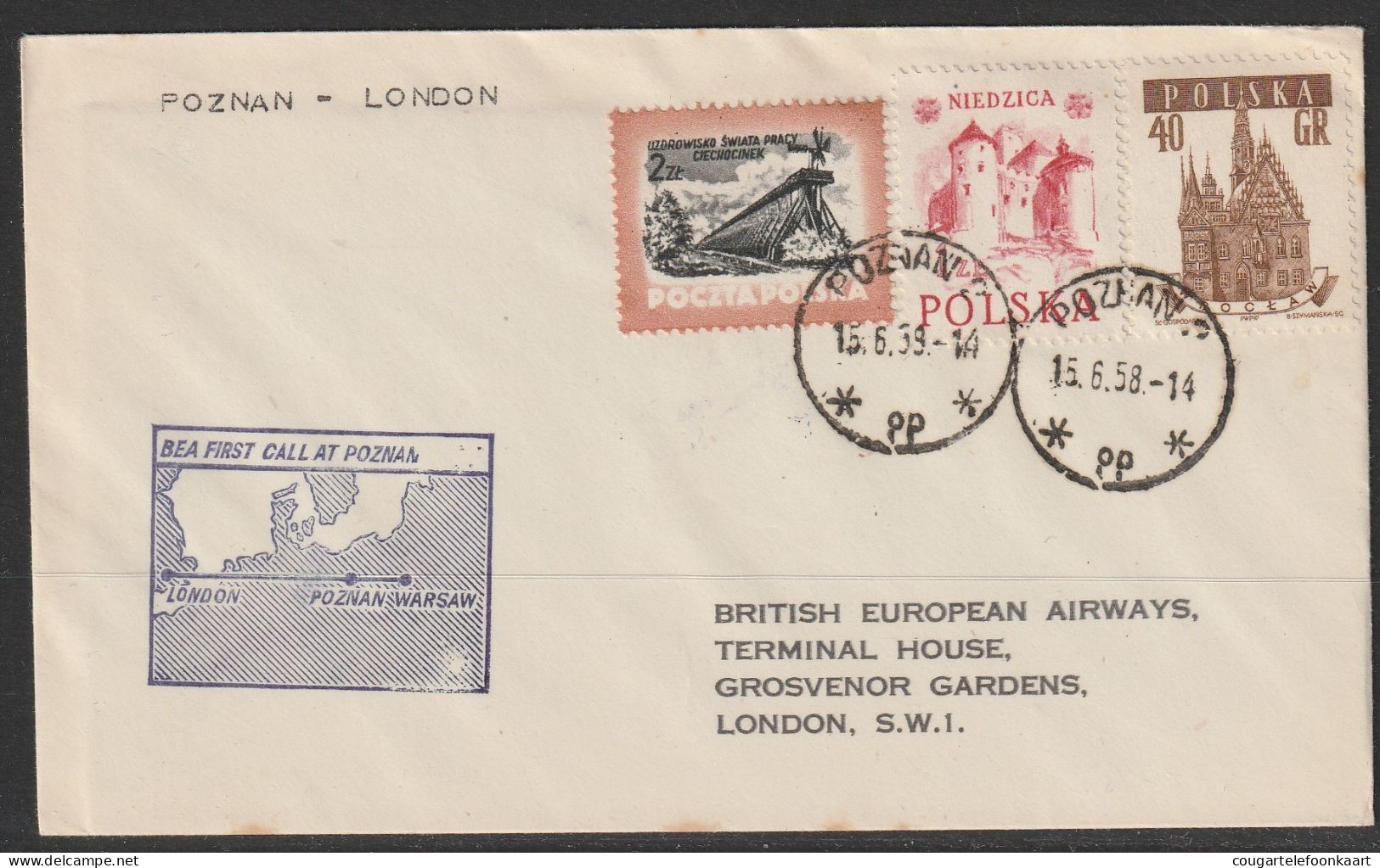 1958, BEA, Erstflug, Poznan-London - Unclassified