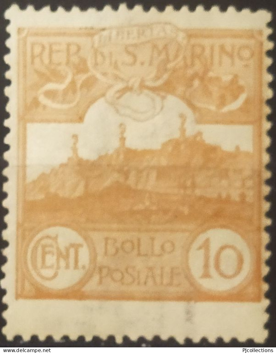 5033- SAN MARINO 1921 VEDUTE 10c - VIEWS 10c MH - Usati