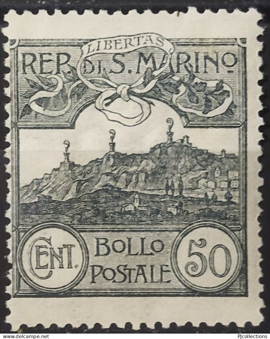 5037- SAN MARINO 1925 VEDUTE 50c - VIEWS 50c MH - Used Stamps