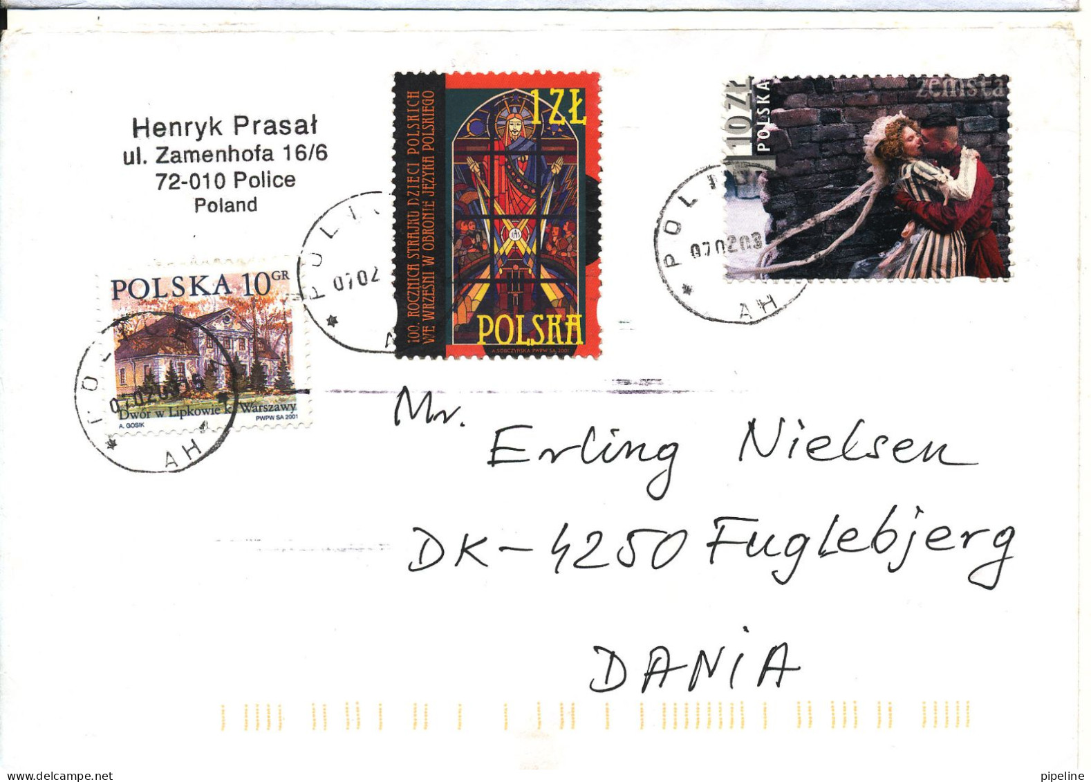 Poland Cover Sent To Denmark Police 7-2-2003 Topic Stamps - Briefe U. Dokumente