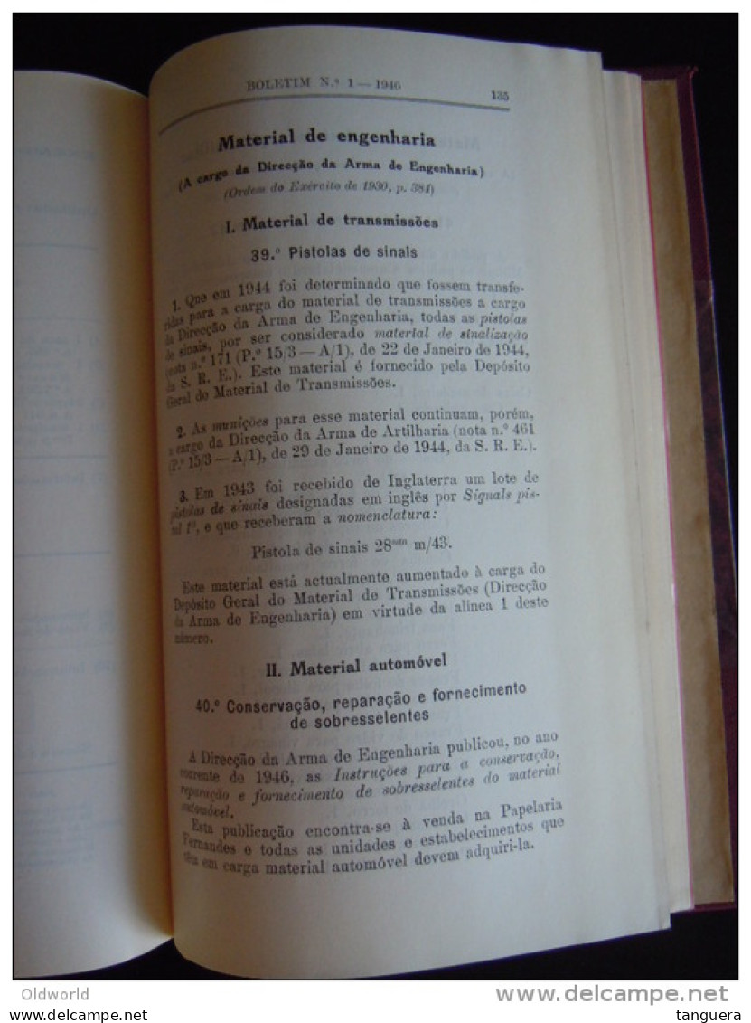 Direcçao da arma de artilharia 1946 Livre sur l'utilisation de l'artillerie Ministério da guerra Lisboa