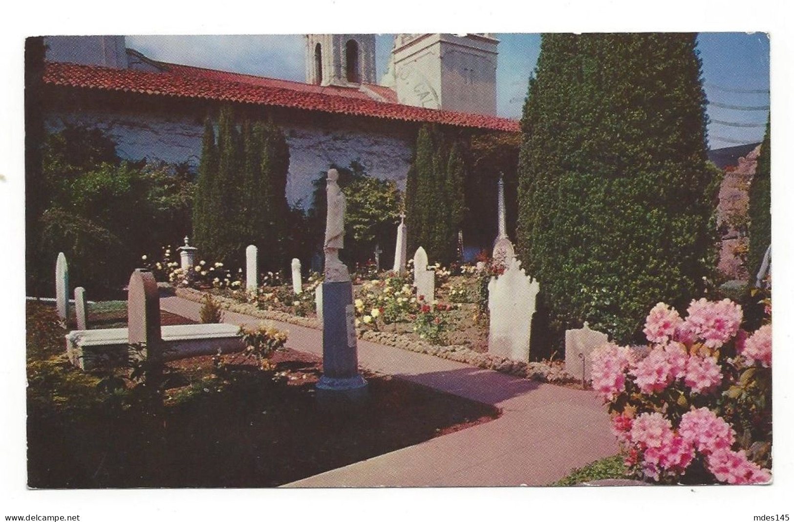CA San Francisco Mission Dolores Spanish Church Cemetery Graveyard 1963 Mike Roberts Postcard - San Francisco