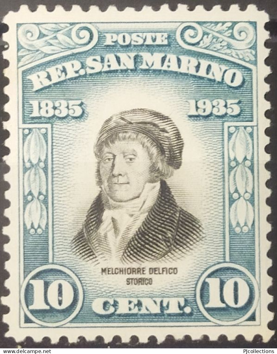 5044- SAN MARINO 1935 MELCHIORRE DELFICO (1744 - 1835) 10c MH - Gebraucht