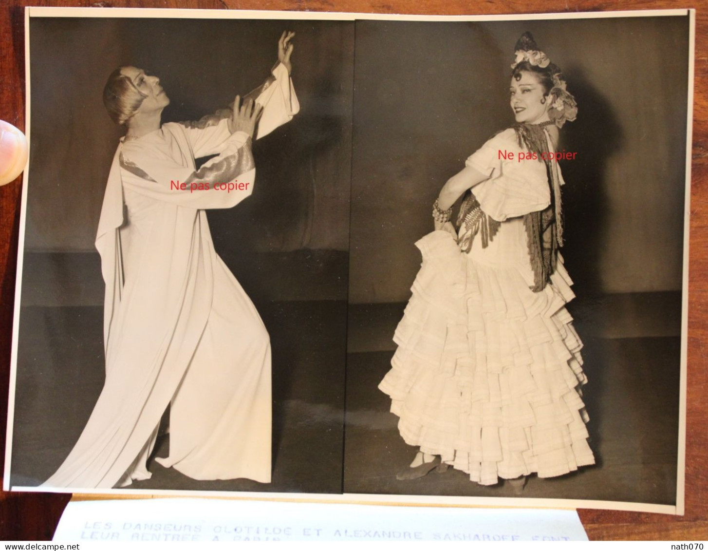Photo 1949 Acteurs Alexandre Sakharoff Clotilde Von Derp Vintage Print Photo New York Times Théâtre Champs Elysées - Beroemde Personen