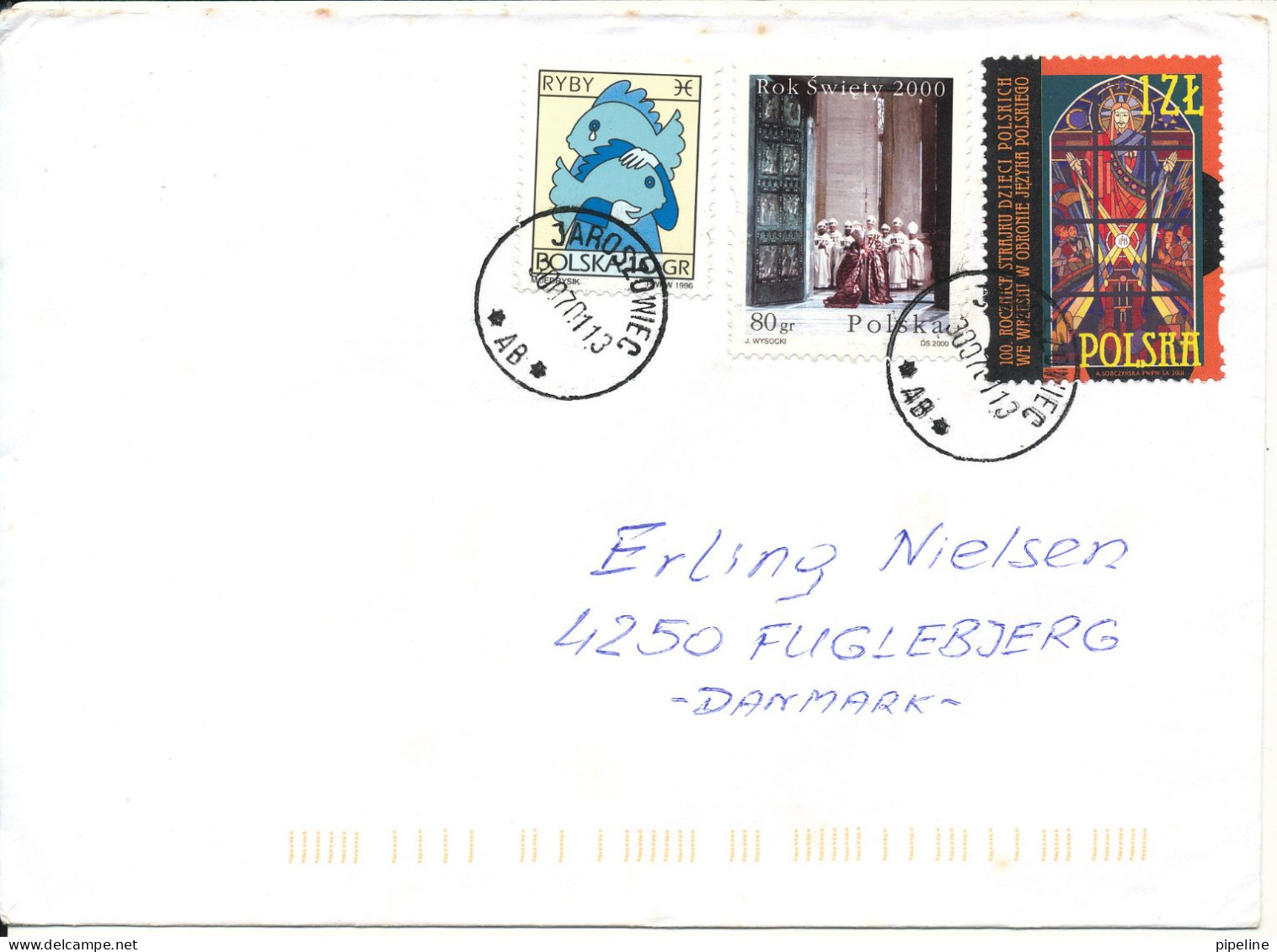 Poland Cover Sent To Denmark Jaroszowiec 30-7-2001 Topic Stamps - Lettres & Documents