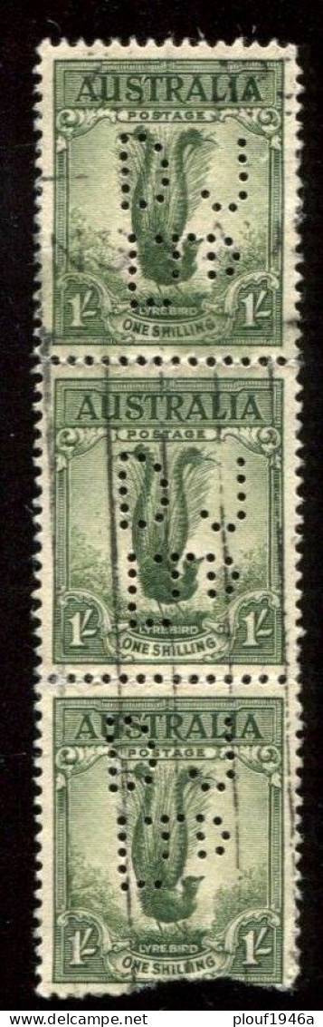 Pays :  46 (Australie : Confédération)      Yvert Et Tellier N° :  118 (B) (o) Ensemble De 3 - Perfins