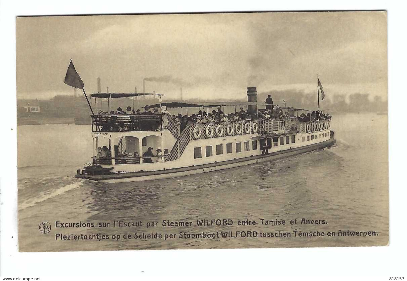 Temse   Tamise  Excursions Sur L'Escaut Par Steamer WILFORD   Entre Tamise Et Anvers - Temse