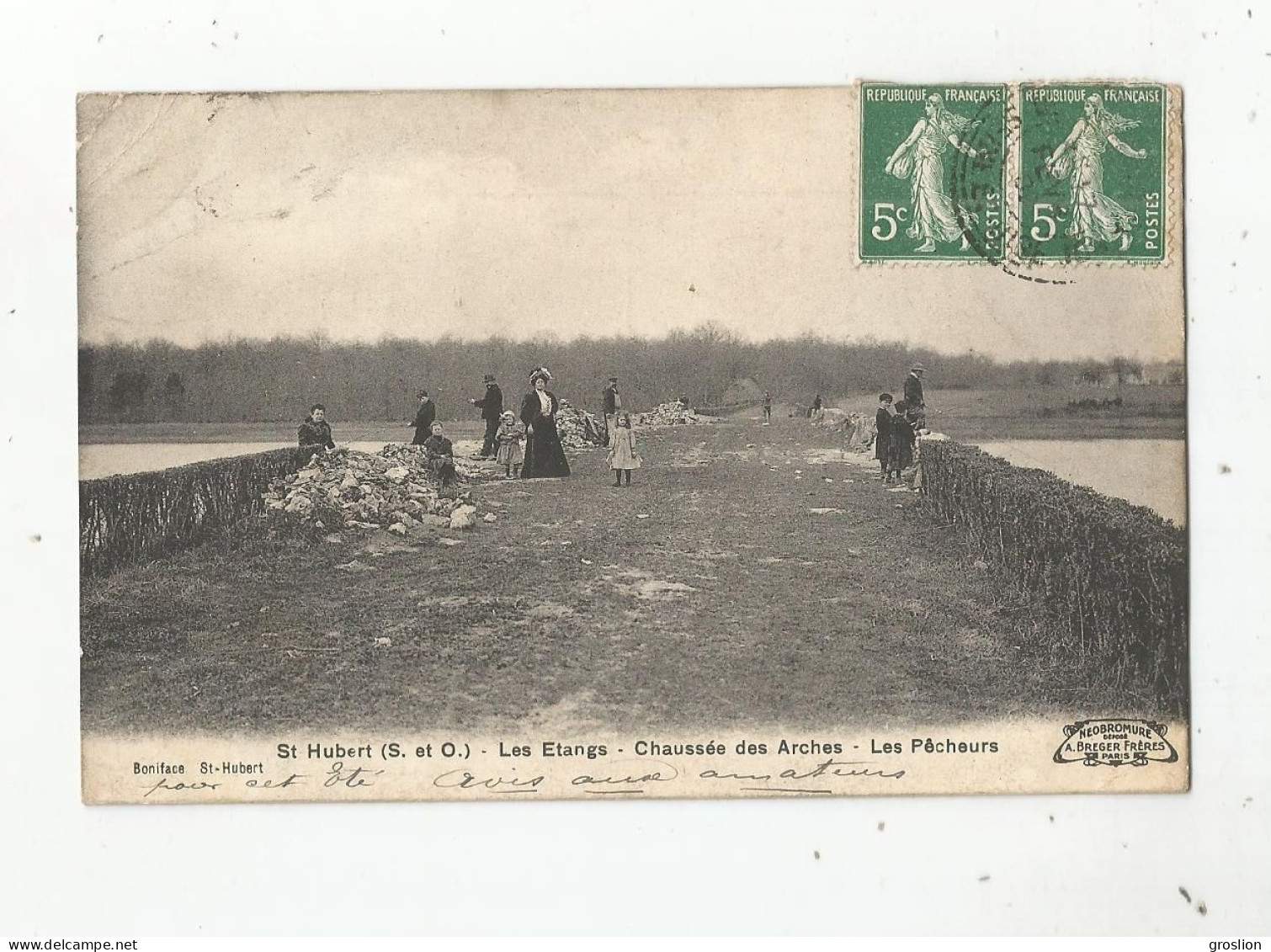 SAINT HUBERT (S ET O) LES ETANGS CHAUSSEE DES ARCHES LES PECHEURS 1909 - Le Perray En Yvelines