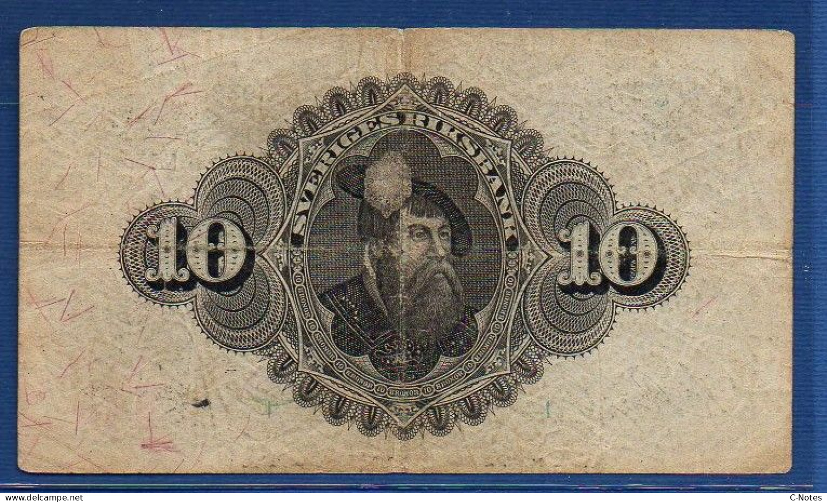 SWEDEN - P.34u – 10 Kronor 1938 F/VF, S/n N,336239 - Suède