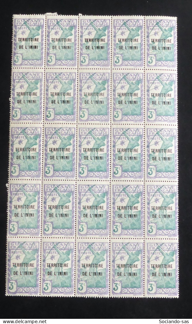 ININI - 1939-40 - N°YT. 36 - Archer 3c - Bloc De 25 - Neuf Luxe ** / MNH / Postfrisch - Ungebraucht