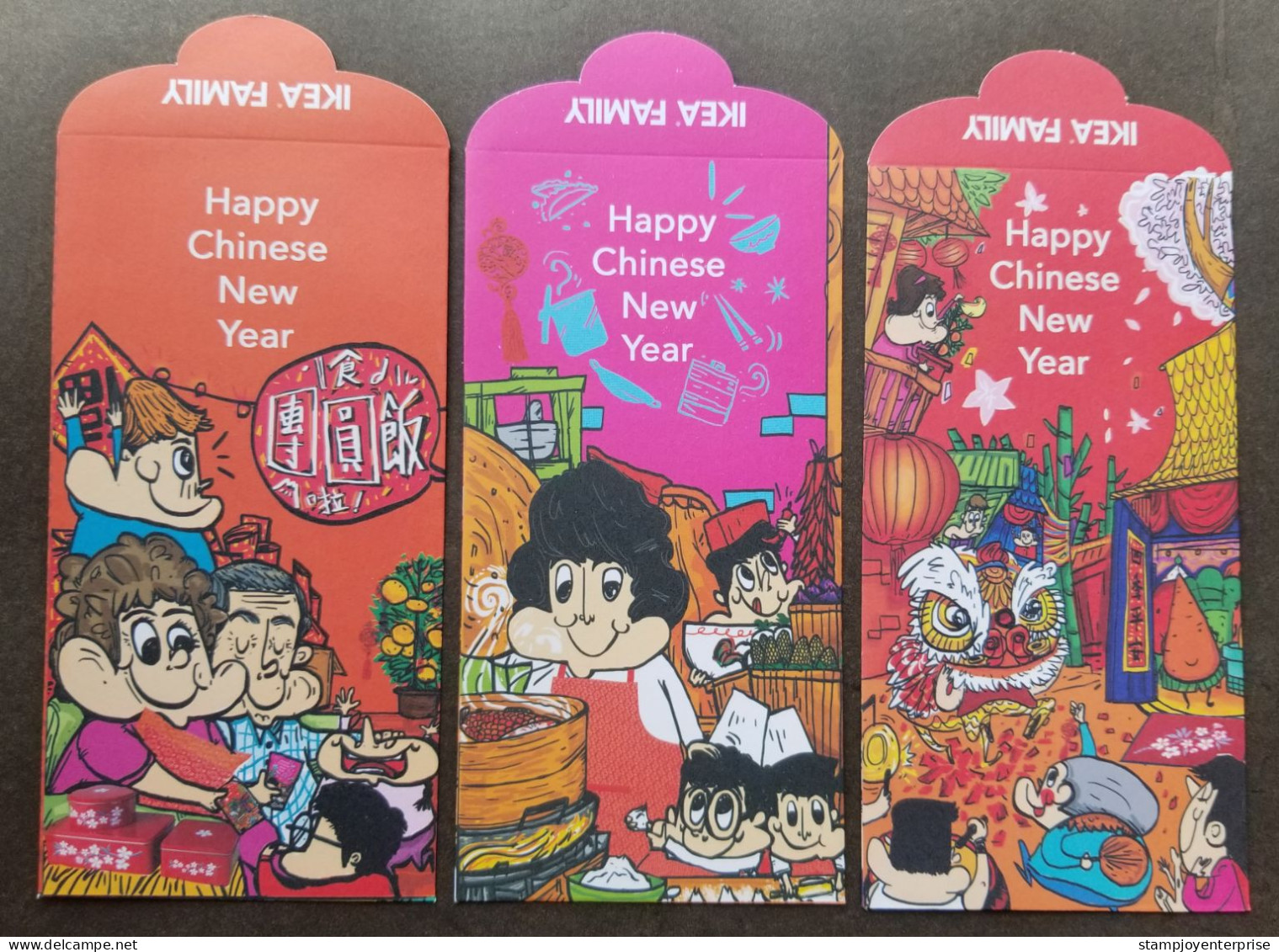 Malaysia IKEA 2015 Family Food Cartoon Animation Panda Chinese New Year Festival Angpao (money Packet) - Nieuwjaar