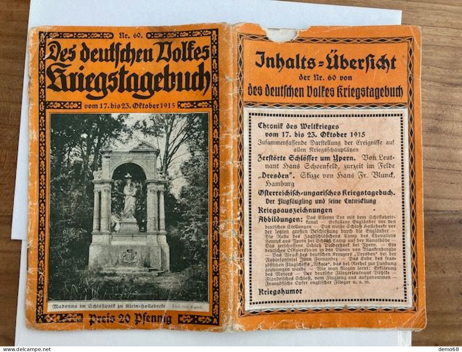 Journal Militaire Page 1729 à 1752 Militaria Allemagne Deutschland Guerre Krieg Tage Buch 17-23-oct1915 Copies Extrait - Alemán