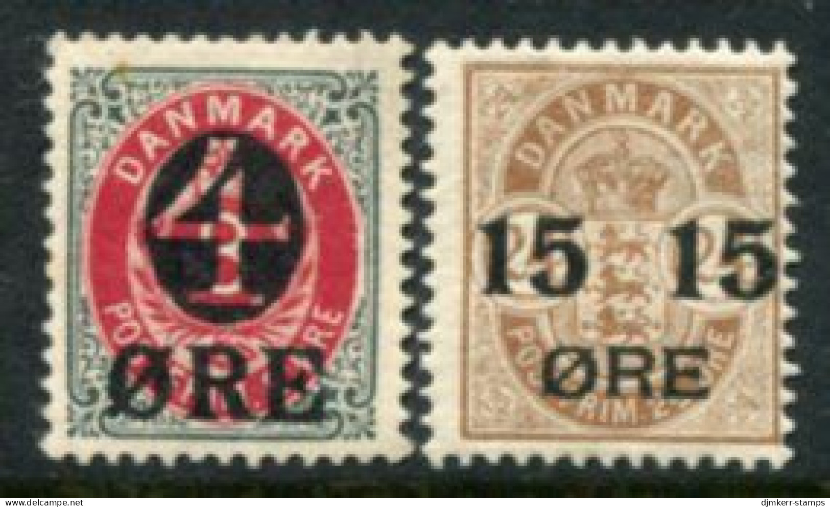 DENMARK 1904  Surcharges LHM / *.  Michel 40Z-41 - Ongebruikt