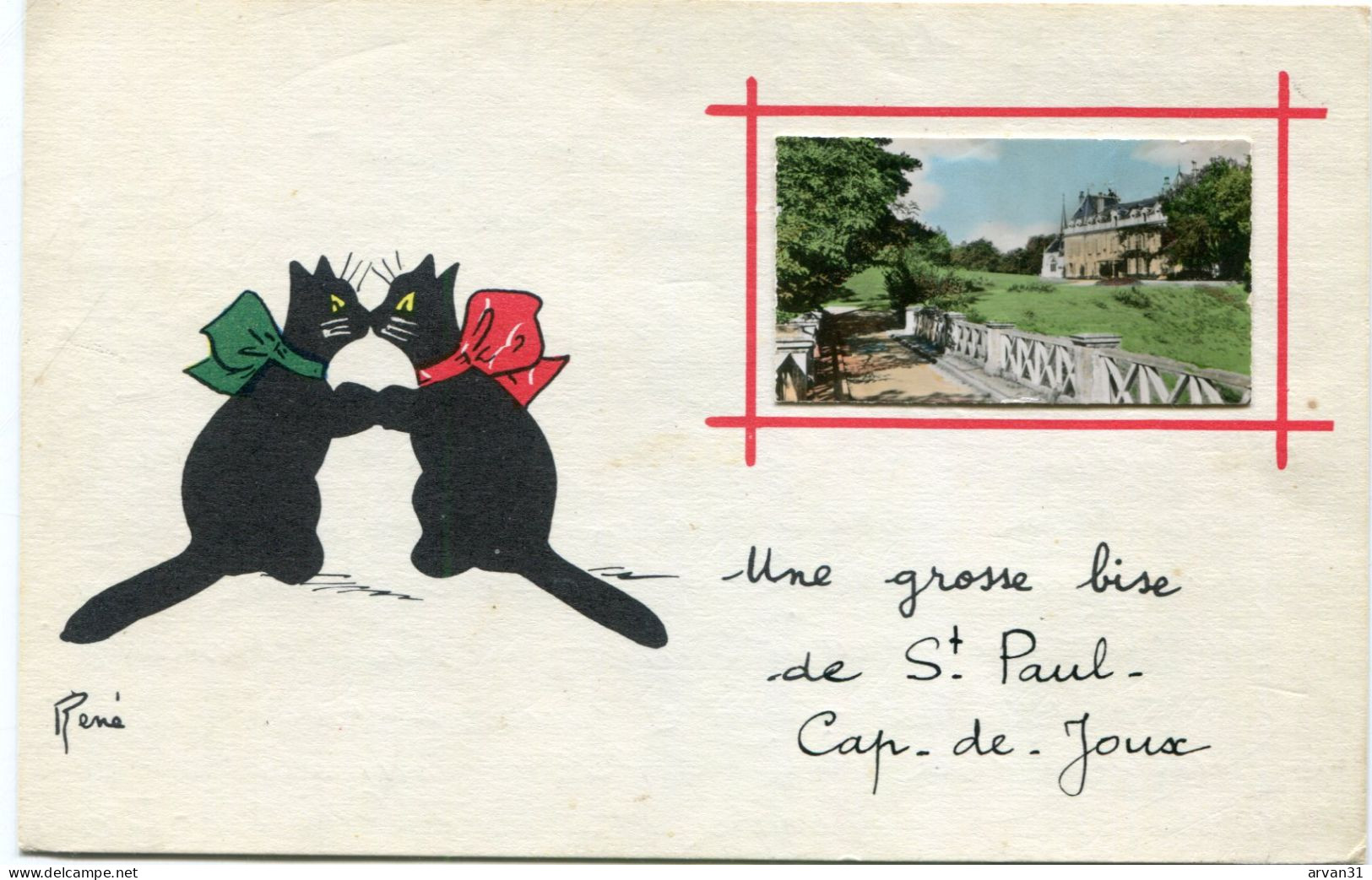 SAINT PAUL CAP De JOUX - UNE GROSSE BISE Par L'ILLUSTRATEUR RENE - CARTE ASSEZ RARE - - Saint Paul Cap De Joux