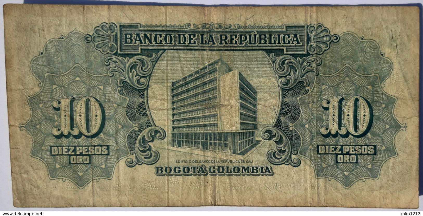 Colombia 10 Pesos Oro 1961 P400 VF+ - Colombie