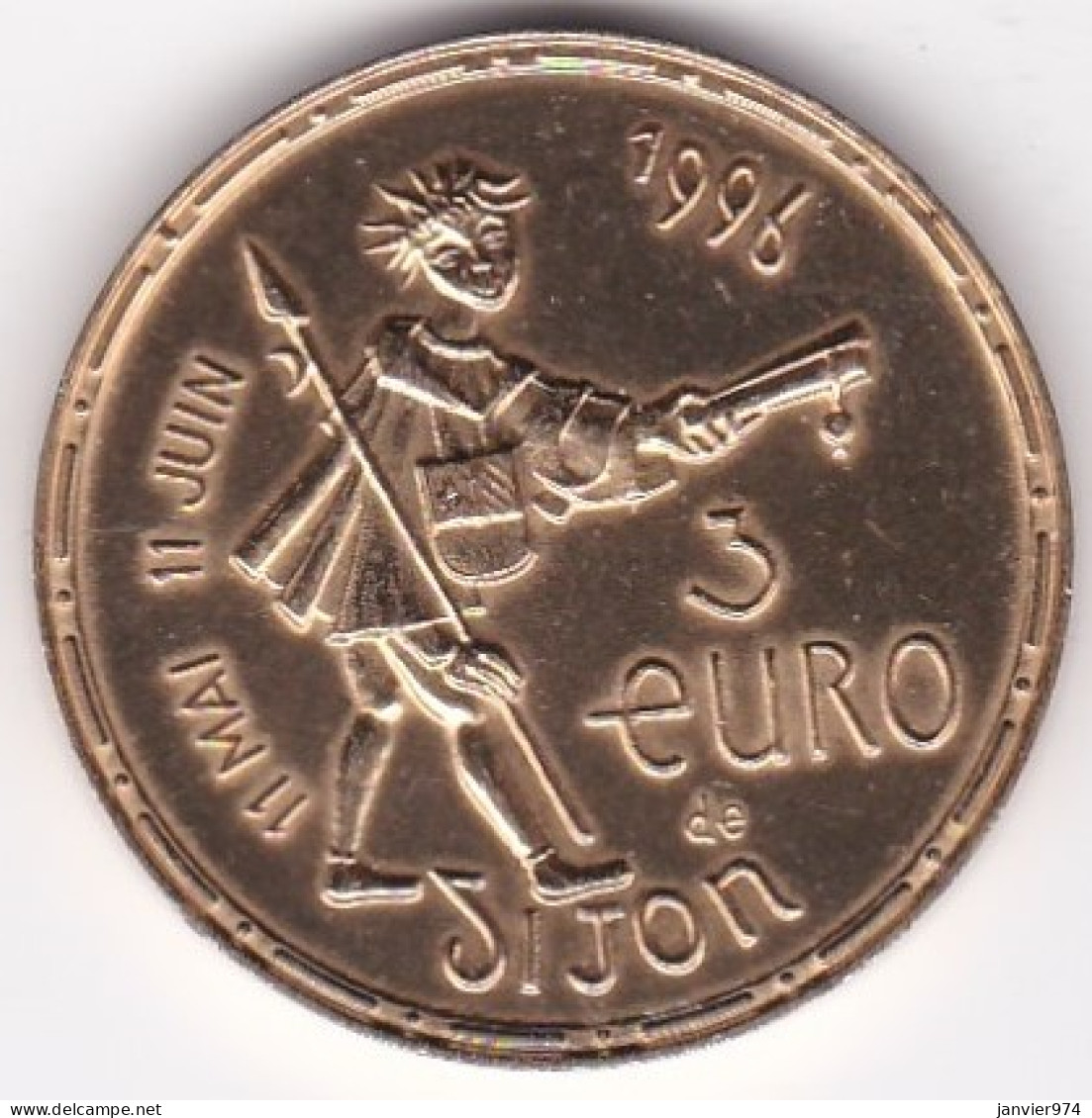 21. Côte-d’Or.  Dijon 3 Euro 1996 Philippe Le Bon 1396 – 1467 , En Cuivre  - Euros Des Villes